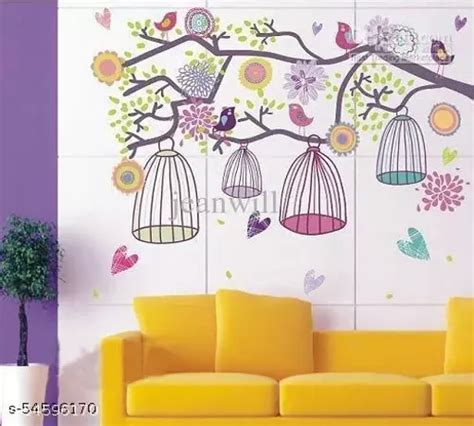 SYGA Tree Bird Cage Wall Stickers