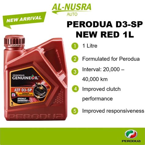 PERODUA ATF D3 SP RED NEW 1L AUTO TRANSMISSION FLUID GEAR OIL MINYAK