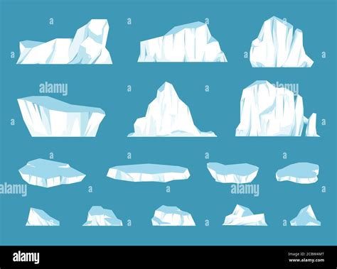 Juego De Iceberg Flotante De Dibujos Animados Paisaje De Rocas De