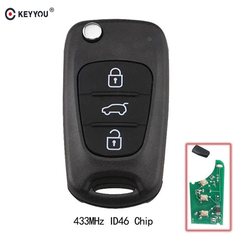 Keyyou chave de carro inteligente dobrável para kia k2 k5 433mhz id46