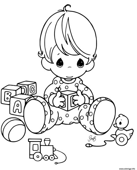 Coloriage Bebe Avec Ses Jouets Dessin Bebe à Imprimer