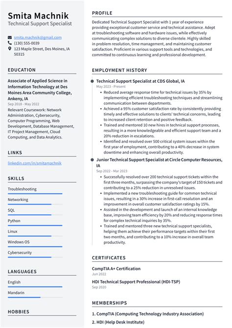 Top Technical Support Specialist Resume Objective Examples