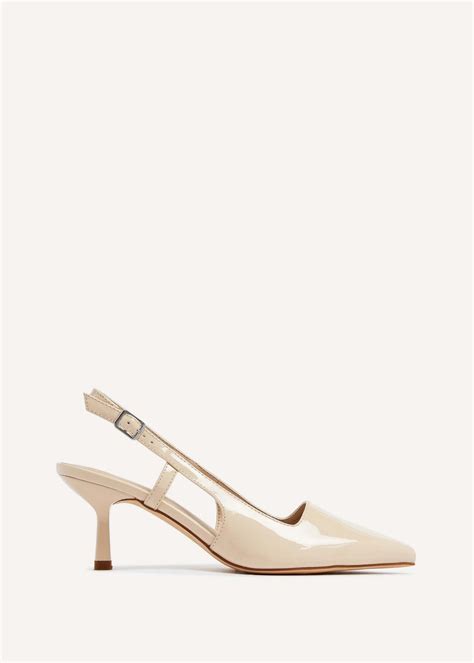 Linzi Dionne Nude Faux Patent Stiletto Court Heels Matalan