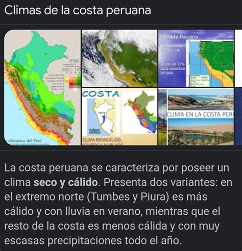 IMAGEN DEL CLIMA DE LA COSTA PERUANA Brainly Lat