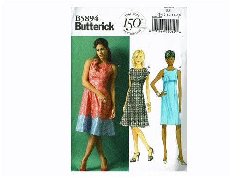 Princess Seam Dresses Uncut Oop Sewing Pattern Butterick 5894 Sizes 8