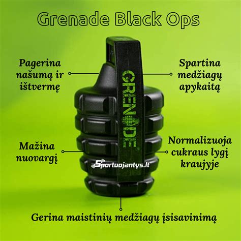 Grenade Black Ops 100kaps Kaina Sportuojantyslt