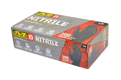 Mechanix Wear Black Nitrile Gloves Box Of 100