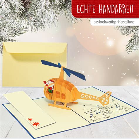 3D Pop Up Karte Weihnachtskarte 3D Klappkarte Weihnachtsmann Pop