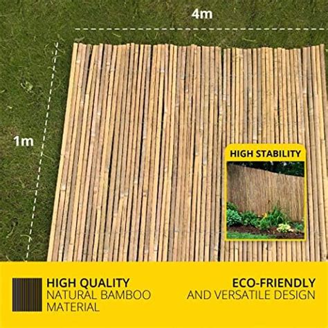 Abaseen Natural Bamboo Garden Fence Covering Outdoor Privacy Slat