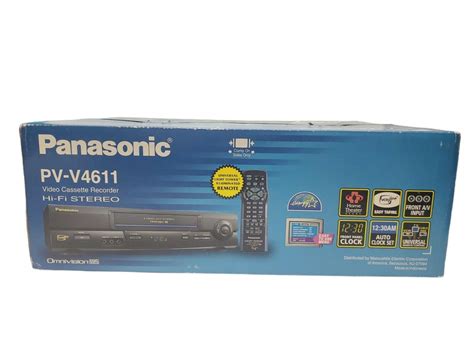 New Panasonic Pv V4611 Omnivision Vhs 4 Head Hifi Stereo Video Cassette Recorder 3952030566