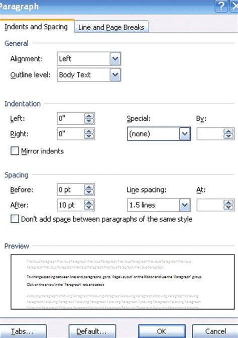 Formatting Paragraphs In Microsoft Word 2007