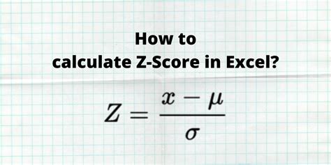 How To Calculate Z Score On Excel