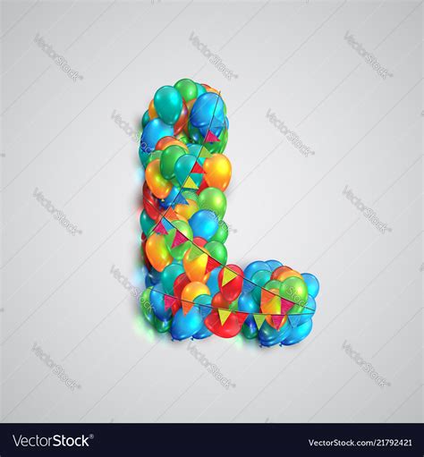 Colorful font made by balloons Royalty Free Vector Image