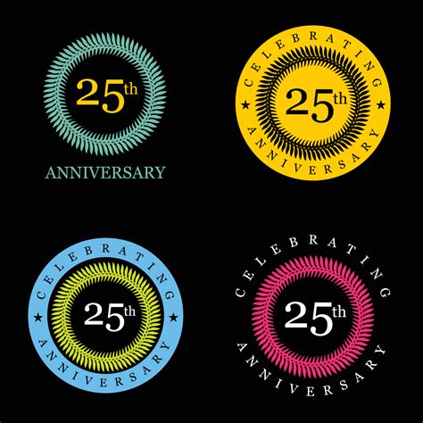 Celebrating Anniversary Badges With Elegent Design Vector 13286005