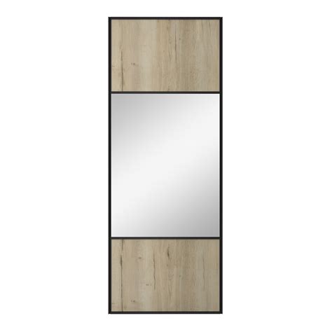 Porte De Placard Coulissant Factory Effet Ch Ne Brut Miroir L Xh