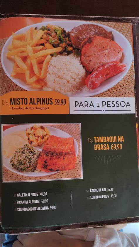 Menu at Alpinus Choperia e Galeteria restaurant Brasília