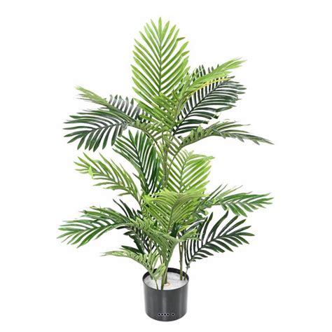 Joli Palmier Areca Artificiel En Pot Multitroncs H Cm Vert Leroy