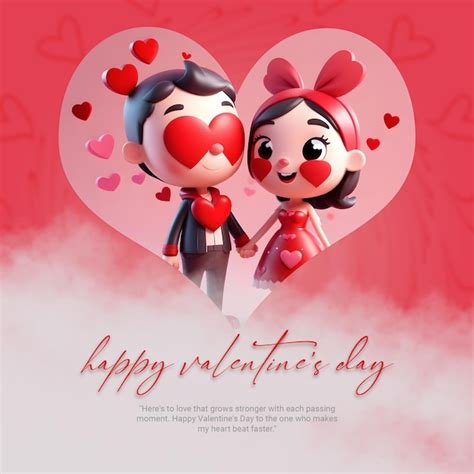 Premium Psd Valentines Day Background With Hearts And Greeting Message