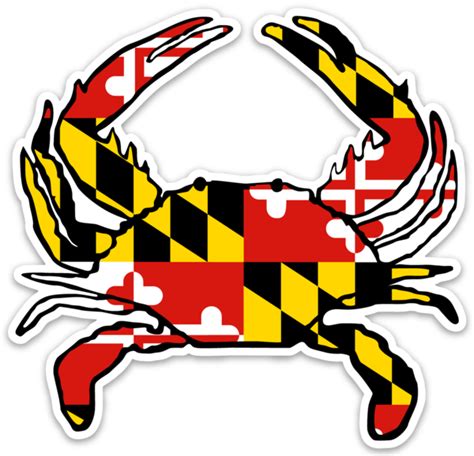 Maryland Flag Crab Shaped Sticker Ebay