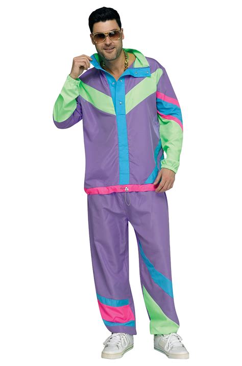 Hip 80s Tracksuit Adult Costume - PureCostumes.com