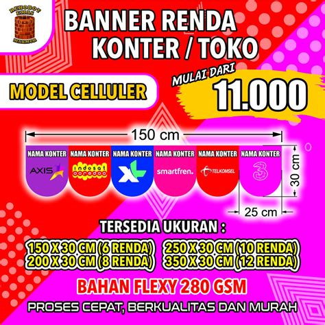 Jual Banner Renda Konter Murah Berkualitas Spanduk Renda Konter E