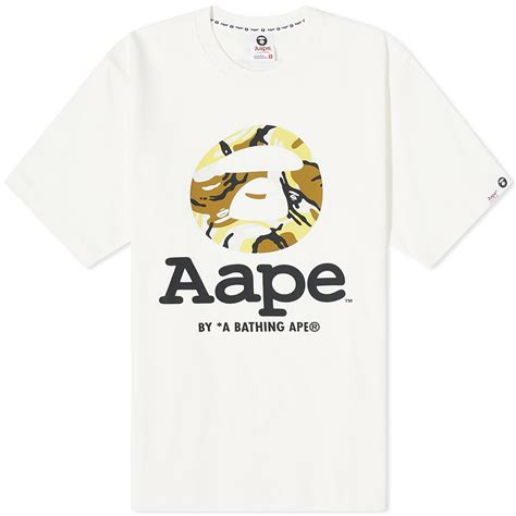 Men S AAPE OG Moonface New Yem Camo T Shirt In Ivory AAPE By A Bathing Ape