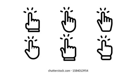 Hand Clicking Icons Collection Set Finger Stock Vector Royalty Free