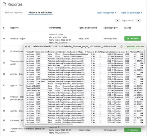 Reportes En Excel Funcionalidad Del Software Dentalink