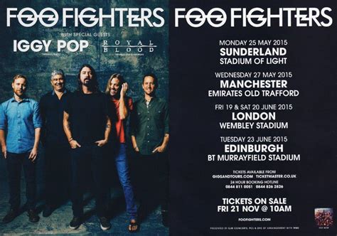 FOO FIGHTERS Sonic Highways 2015 UK World Tour Poster