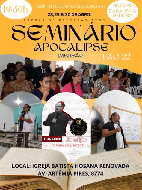 Seminário Apocalipse acontece nos dias 28 29 e 30 4 Tá Rolando