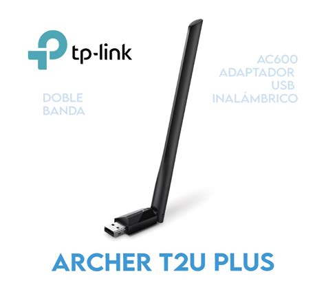 Tp link archer t2u plus ac600 adaptador usb inalámbrico doble banda