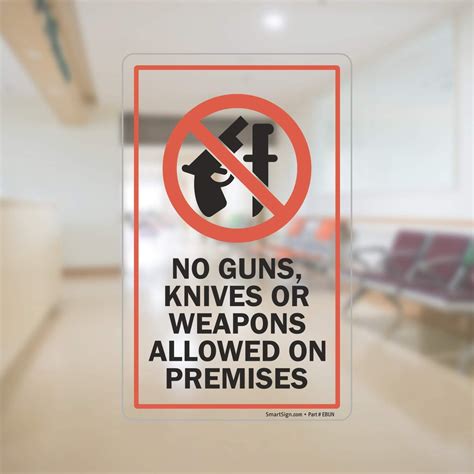 No Firearms And Weapons Allowed Property Sticker Sign