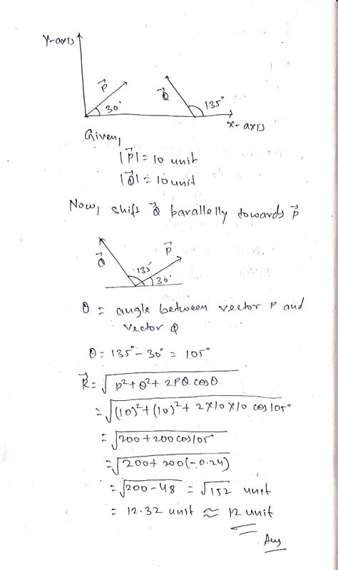 Two Vectors Vec P And Vec Q Have Equal Magnitude Of 10 Unit They