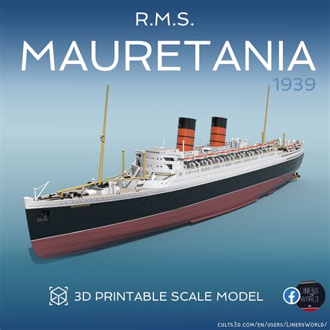 STL file Cunard's second RMS MAURETANIA - ocean liner 3D print ready model 🌊 ・3D printable ...