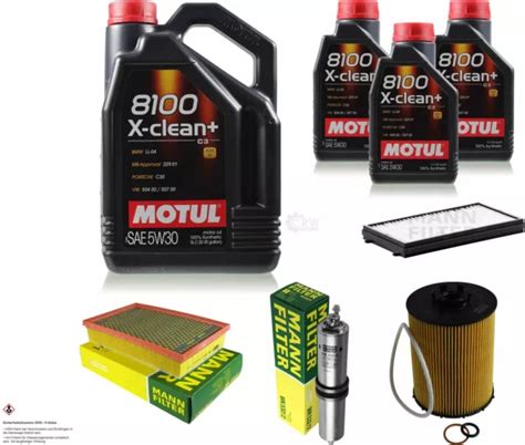 MANN FILTER INSPECTION SET 8L Motul 5W 30 8100 X clean pour BMW série