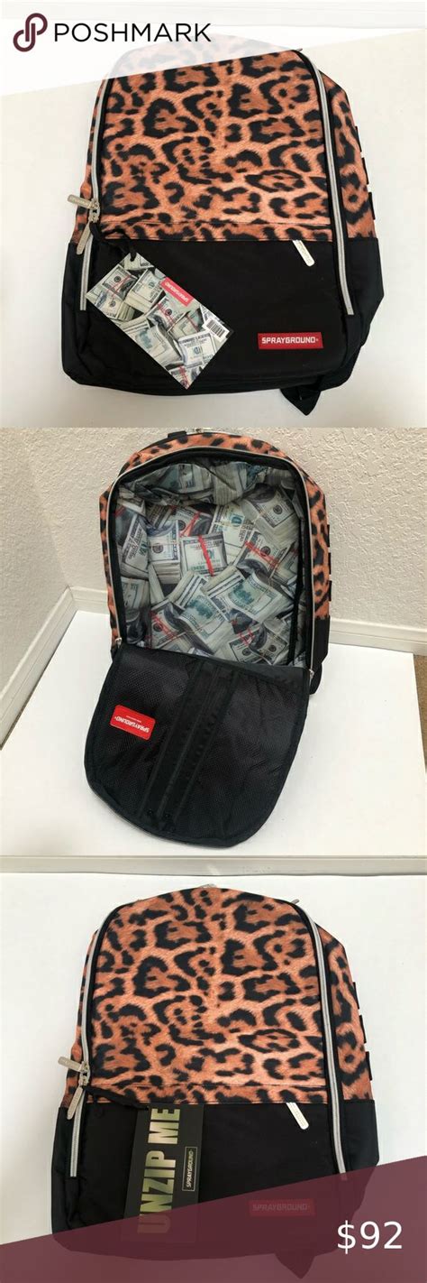 Sprayground Backpack Leopard Money Bag Money Bag Bags Backpack Brands