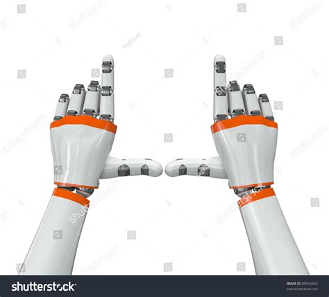 Robot Hand Holding Imaginary Object Stock Illustration 98592650