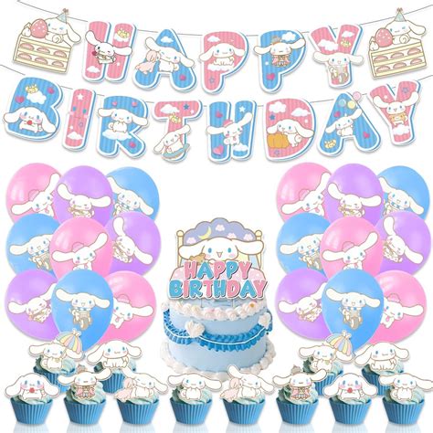 Amazon.com: Cinnamoroll Birthday Decorations, Cinnamoroll Party ...