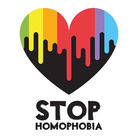 Premium Vector Stop Homophobiarainbow Flag Heartinternational Day