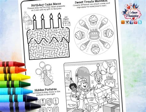 Free Printable Birthday Activity Sheets