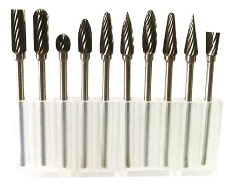 Jogo De Limas Rotativas Metal Duro Widia Kit 10 Peças 6x3mm Frete grátis