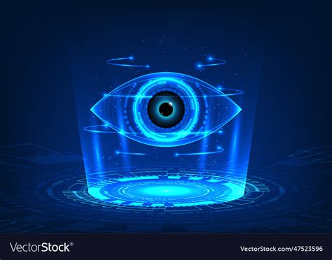 Hologram Technology Projecting Eyes Royalty Free Vector