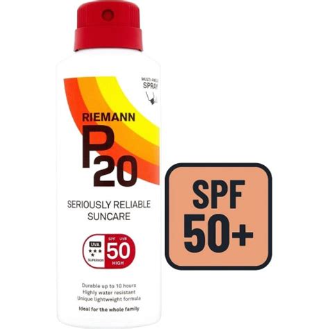 Riemann P20 Spf 50 Sun Protection Continuous Spray 150ml Compare