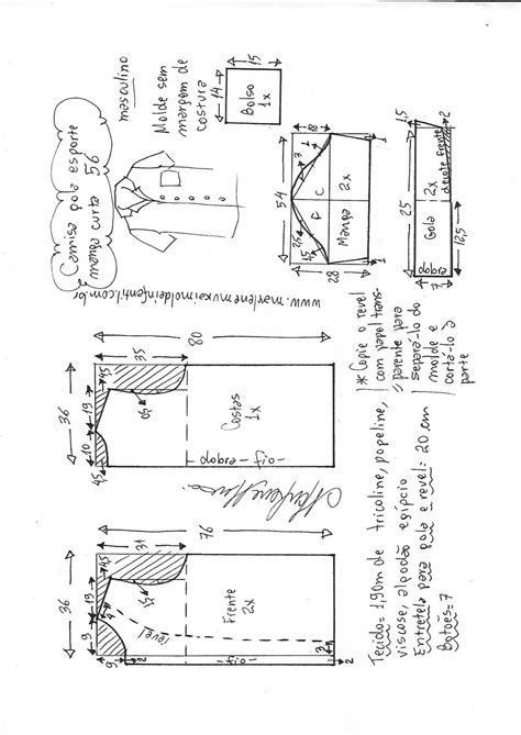Camisa Gola Esporte Masculina Marlene Mukai T Shirt Sewing Pattern