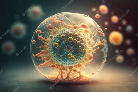 Célula humana microscopio de células madre embrionarias componentes del ...