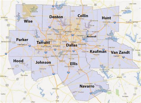 Dfw Counties Map