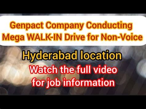 Genpact Mega Walk In Drive For Non Voice Hyderabad Location Youtube