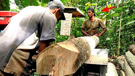 Amazing Skill Membuat Usuk Dari Kayu Waru Dengan Gergaji Mesin Serkel