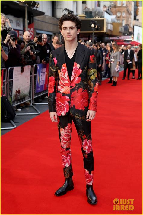 Timothee Chalamet Wears Floral-Print Suit to 'Beautiful Boy' UK ...