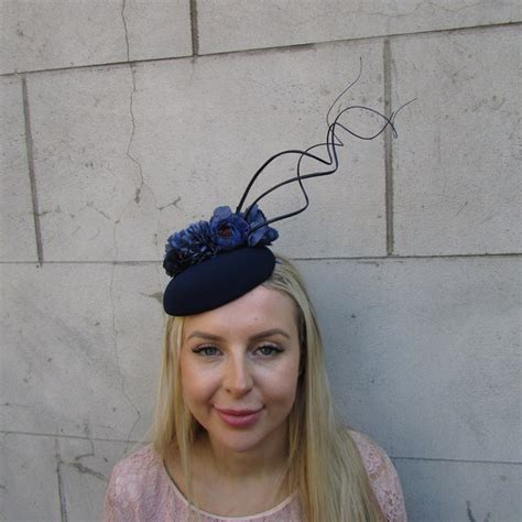 Navy Blue Fascinator Etsy